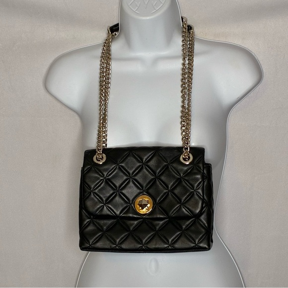 Kate Spade Black Quilted Shoulder Bag with Gold Chain - Picture 2 of 6